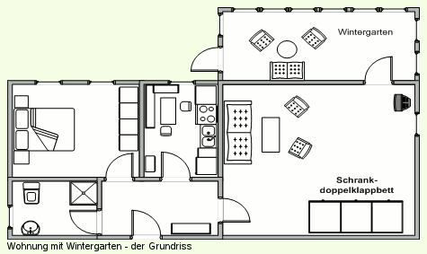 Wohnung mit Wintergarten - der Grundriss